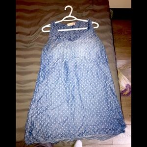 Denim high/low sleeveless dress